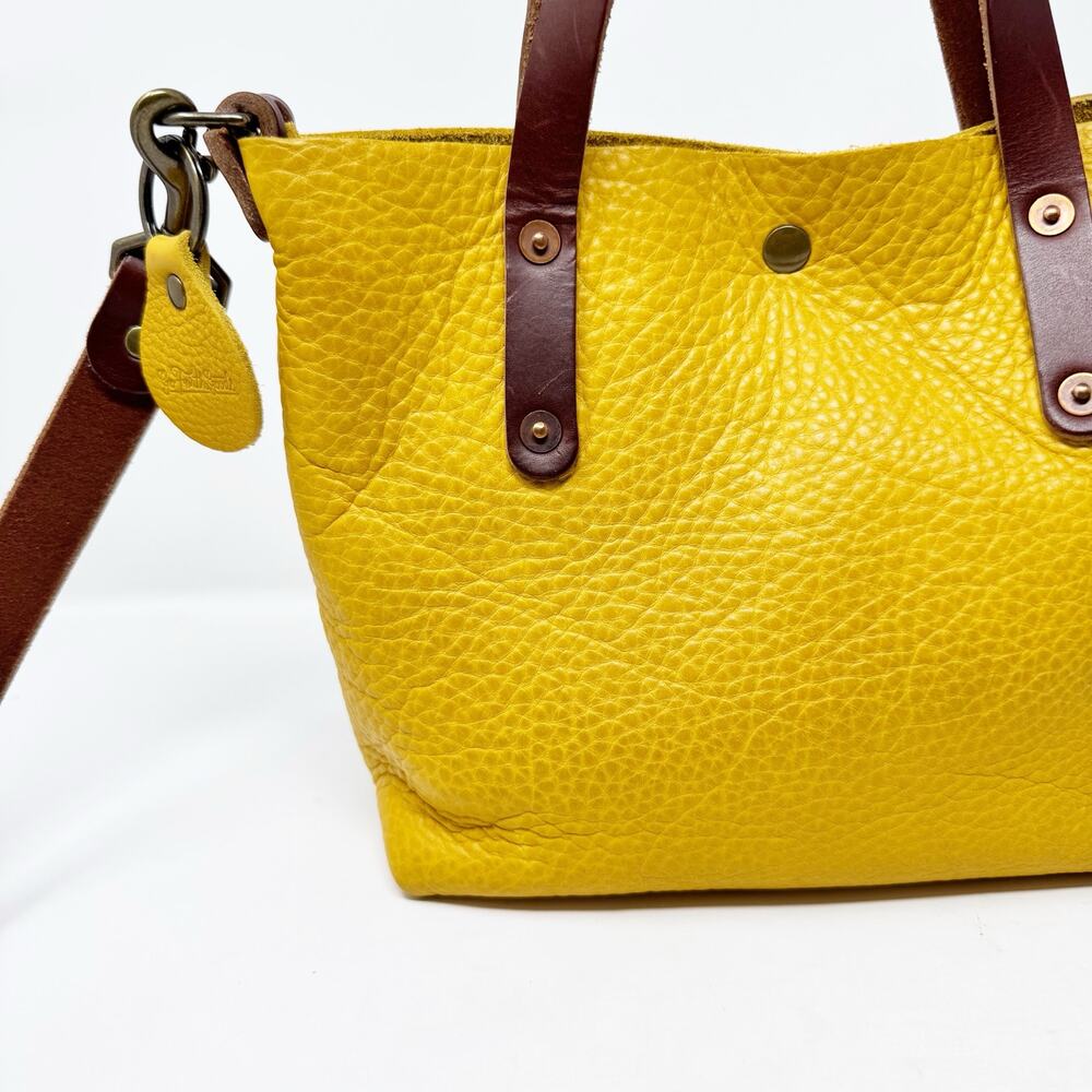 Go Forth Goods Avery Golden Sun Leather Crossbody Tote Handmade USA Quiet Luxury - Picture 3 of 10